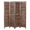 Paravent HWC-C30, Raumteiler Trennwand Sichtschutz, Shabby-Look Vintage, 170x160cm ~ Braun