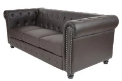 Luxus 3er Sofa Loungesofa Couch Chesterfield Kunstleder ~ Runde Füße, Braun -Wohnmöbel 7fcac6e4 ab45 4713 8c61 6335f6f5f738 1