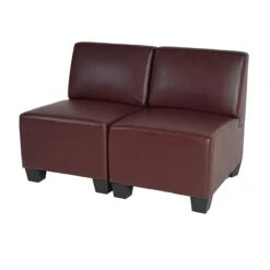 Modular 3-Sitzer Sofa Couch Lyon, Kunstleder ~ Rot-braun, Ohne Armlehnen -Wohnmöbel 8180f801 17e4 4519 aafc 2f2c30605abb 1