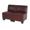 Modular 2-Sitzer Sofa Couch Lyon, Kunstleder ~ Rot-braun, Ohne Armlehnen -Wohnmöbel 8180f801 17e4 4519 aafc 2f2c30605abb