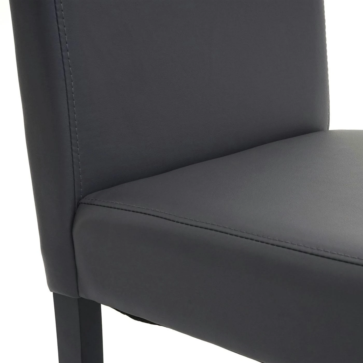 Esszimmerstuhl Littau, Küchenstuhl Stuhl, Kunstleder ~ Grau Matt, Dunkle Beine 8 Esszimmerstuhl Littau, Küchenstuhl Stuhl, Kunstleder ~ Grau Matt, Dunkle Beine – Bild 6