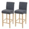 2er-Set Barhocker HWC-C33, Barstuhl Tresenhocker, Holz ~ Dunkelgrau, Helle Beine, Stoff/Textil -Wohnmöbel 82c13d2a 8dd0 4c59 8f73 818b97f72789 1