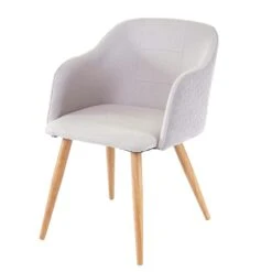 2er-Set Esszimmerstuhl HWC-B44 II, Stuhl Küchenstuhl Retro Design ~ Stoff/Textil Grau -Wohnmöbel 857dc111 c32c 4dd4 ab7d cec84ddda1bd