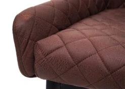 Esszimmerstuhl HWC-H79, Lounge-Stuhl Küchenstuhl, Höhenverstellbar Drehbar Vintage Metall ~ Stoff/Textil Braun -Wohnmöbel 87896416 d9bc 43f9 879a bb1f212b8b18