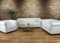 Luxus 3er Sofa Loungesofa Couch Chesterfield Kunstleder ~ Runde Füße, Weiß -Wohnmöbel 878e87a8 1a25 4812 95b0 712ec2ca6871
