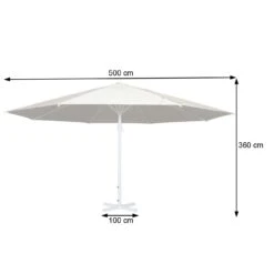 Sonnenschirm Meran II, Gastronomie Marktschirm, Ø 5m Polyester/Alu Mast Weiß 28kg ~ Creme-beige Mit Ständer -Wohnmöbel 87fe2c4f 190b 4597 809f 447d302b685b