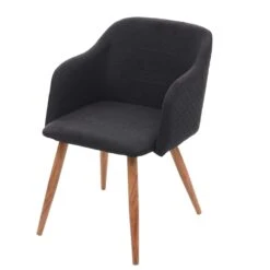 2er-Set Esszimmerstuhl HWC-B44 II, Stuhl Küchenstuhl Retro Design ~ Stoff/Textil Grau -Wohnmöbel 88b25c6d a141 42eb b474 86590097a1da