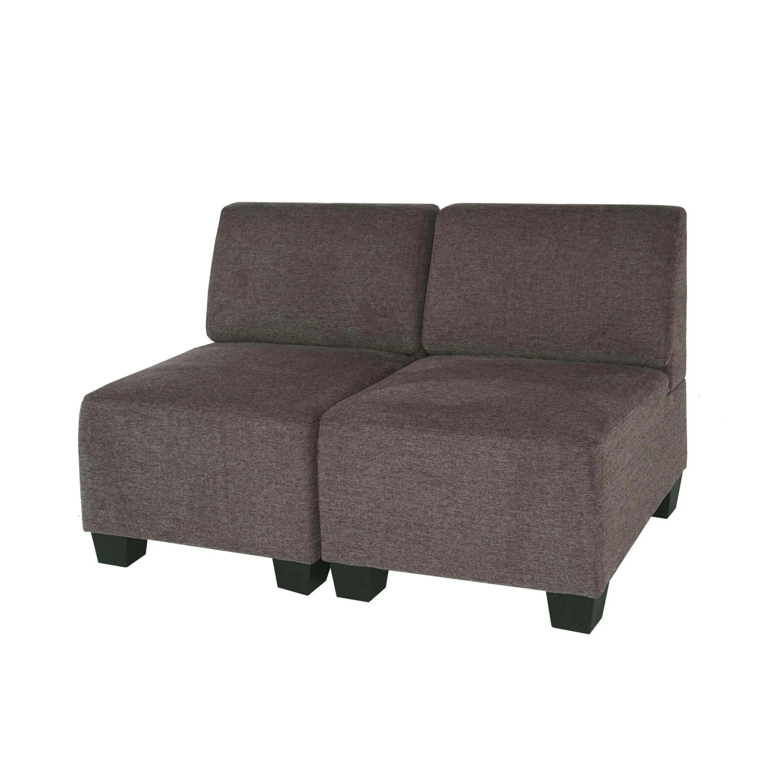 Modular 2-Sitzer Sofa Couch Lyon, Stoff/Textil ~ Braun, Ohne Armlehnen 3 Modular 2-Sitzer Sofa Couch Lyon, Stoff/Textil ~ Braun, Ohne Armlehnen