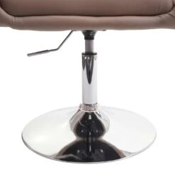 Esszimmerstuhl HWC-F19, Küchenstuhl Stuhl Drehstuhl Loungesessel, Drehbar Höhenverstellbar ~ Kunstleder Taupe -Wohnmöbel 8d01d652 e37d 4361 99c5 3a45e5bf35ba