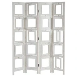 Paravent Fotogalerie II, Raumteiler Trennwand Sichtschutz Foto-Paravent, 160x125cm ~ Weiß