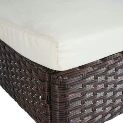 2er-Set Poly-Rattan Stuhl HWC-G19, Balkonstuhl Gartenstuhl, Stapelbar ~ Braun, Kissen Creme -Wohnmöbel 8f1fac0d a02b 426b b959 81c42506eac1