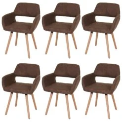 6er-Set Esszimmerstuhl HWC-A50 II, Stuhl Küchenstuhl, Retro 50er Jahre Design ~ Textil, Vintage Braun, Helle Beine 14 6er-Set Esszimmerstuhl HWC-A50 II, Stuhl Küchenstuhl, Retro 50er Jahre Design ~ Textil, Vintage Braun, Helle Beine -Wohnmöbel 8f27144d b809 4da1 b344 cfaad3bac9ef