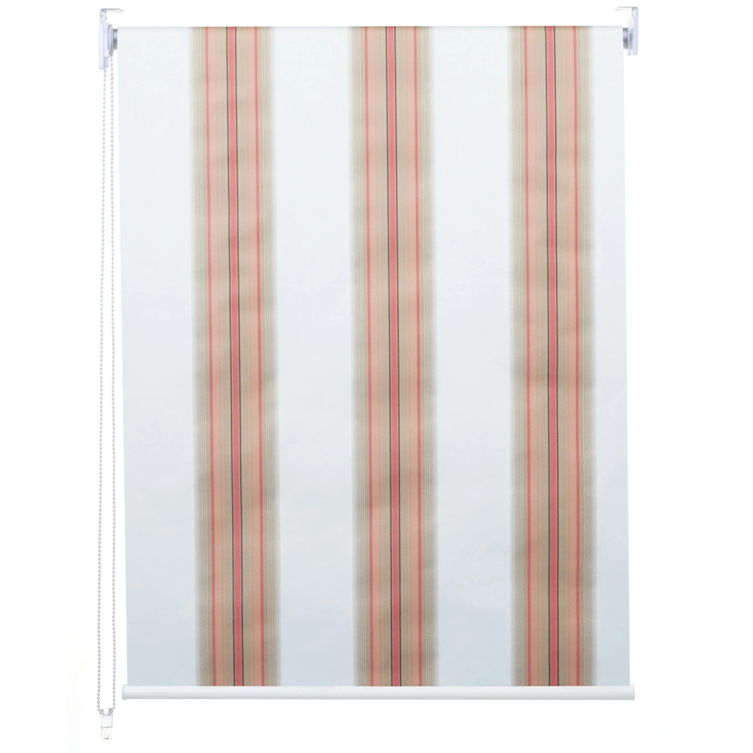 Rollo HWC-D52, Fensterrollo Seitenzugrollo Jalousie, 60x160cm Sonnenschutz Verdunkelung Blickdicht ~ Rot/weiß/beige 5 Rollo HWC-D52, Fensterrollo Seitenzugrollo Jalousie, 60x160cm Sonnenschutz Verdunkelung Blickdicht ~ Rot/weiß/beige – Bild 3