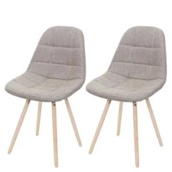 2er-Set Esszimmerstuhl HWC-B44 II, Stuhl Küchenstuhl Retro Design ~ Stoff/Textil Grau -Wohnmöbel 91c50b10 0f18 41e8 bf62 044b69bcb8ed