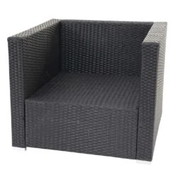 Poly-Rattan-Garnitur Brescia, Gartengarnitur Sitzgruppe Sofa Lounge-Set ~ Schwarz, Kissen Anthrazit -Wohnmöbel 92851d5c 500c 4527 ab49 2a09cd1b56f2
