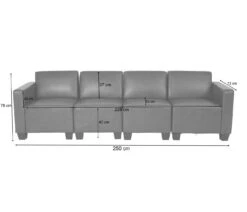 Modular 4-Sitzer Sofa Couch Lyon, Kunstleder ~ Creme 15 Modular 4-Sitzer Sofa Couch Lyon, Kunstleder ~ Creme -Wohnmöbel 9497bfa2 6f8c 4318 a72c df136c958f21
