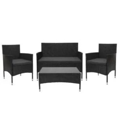 Poly-Rattan Garnitur HWC-F55, Balkon-/Garten-/Lounge-Set Sofa Sitzgruppe ~ Braun, Kissen Dunkelgrau -Wohnmöbel 955bcc42 74fc 47a2 86e2 5f628f8e929e