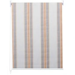 Rollo HWC-D52, Fensterrollo Seitenzugrollo Jalousie, 90x160cm Sonnenschutz Verdunkelung Blickdicht ~ Grau/braun/orange