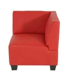 Modular 3-Sitzer Sofa Couch Lyon, Kunstleder ~ Rot, Hohe Armlehnen -Wohnmöbel 95d9c5b8 6b27 4f4b ad31 7efcfbb5a1b5