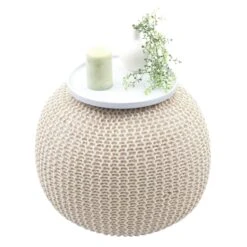 Pouf HWC-E16, Strickhocker Sitzhocker Strickpouf, Strickoptik 40x50cm ~ Beige 14 Pouf HWC-E16, Strickhocker Sitzhocker Strickpouf, Strickoptik 40x50cm ~ Beige -Wohnmöbel 9824b904 177b 4d3a 8663 e8828de67ba0