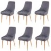 6er-Set Esszimmerstuhl HWC-B44 II, Stuhl Küchenstuhl Retro Design ~ Stoff/Textil Dunkelgrau -Wohnmöbel 997fc2b0 3257 4d15 a7ea ba67af119d8a