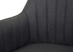 Esszimmerstuhl HWC-H73, Küchenstuhl Stuhl Armlehnstuhl, Retro Stahl Stoff/Textil ~ Dunkelgrau -Wohnmöbel 9f9cde5c ebc0 493f ac23 b6678380336a