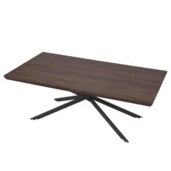Couchtisch Kos T576, Wohnzimmertisch, 40x110x60cm FSC-zertifiziert ~ Dunkle Eiche, Dunkle Metall-Füße -Wohnmöbel a0060bc8 9b58 4db5 af83 1b8443651976