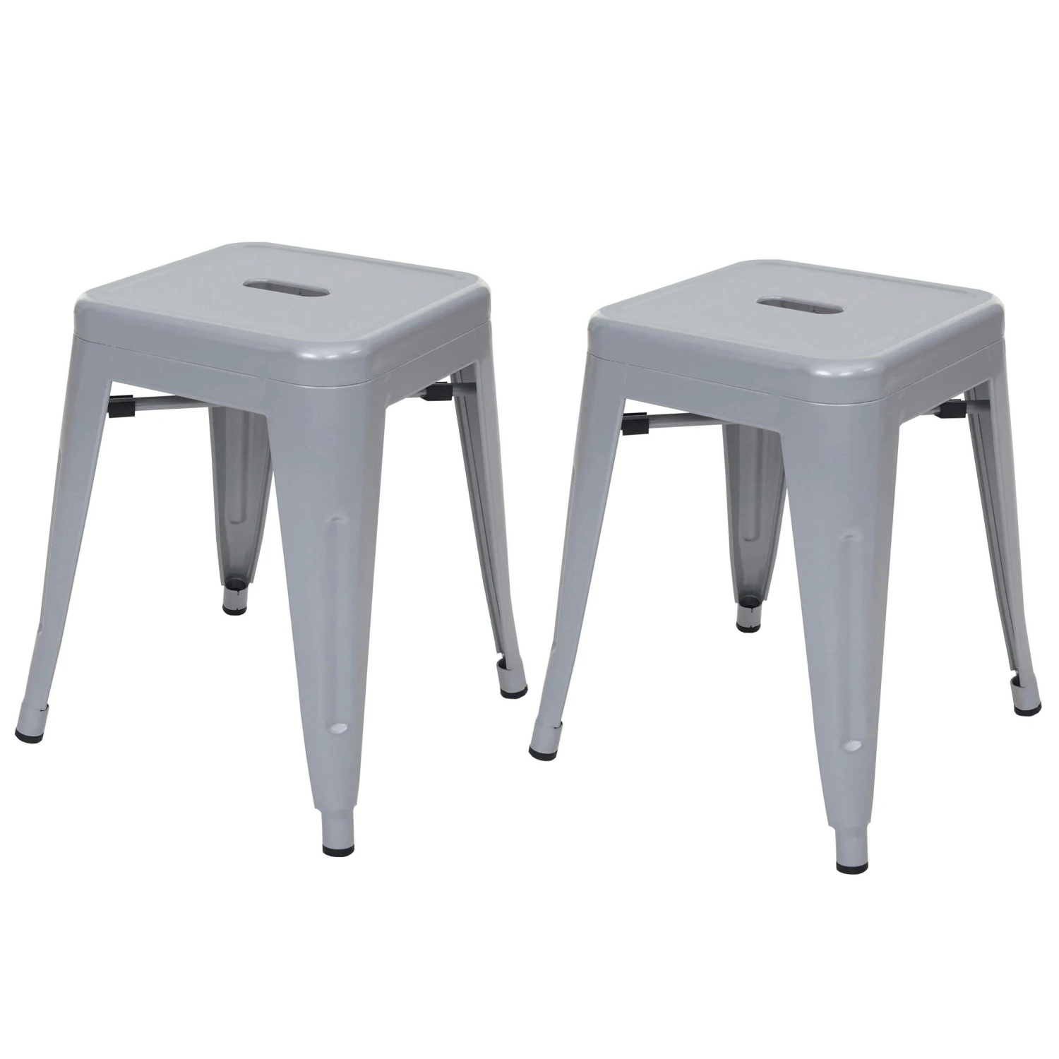 2er-Set Hocker HWC-A73, Metallhocker Sitzhocker, Metall Industriedesign Stapelbar ~ Grau 3 2er-Set Hocker HWC-A73, Metallhocker Sitzhocker, Metall Industriedesign Stapelbar ~ Grau