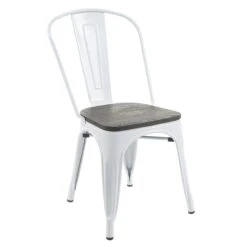 2er-Set Stuhl HWC-A73 Inkl. Holz-Sitzfläche, Bistrostuhl Stapelstuhl, Metall Industriedesign Stapelbar ~ Grau -Wohnmöbel a42f1456 206b 46c1 9bbc 502ef326c411