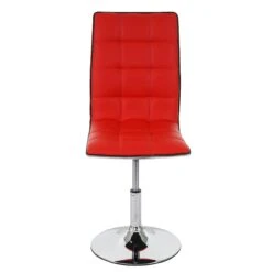 6er-Set Esszimmerstuhl HWC-C41, Stuhl Küchenstuhl, Höhenverstellbar Drehbar, Kunstleder ~ Rot -Wohnmöbel a89dfadc d9d4 4c6a 96ae a51d434de5e0