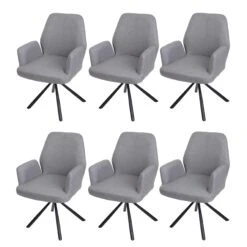 Esszimmerstuhl HWC-H71, Küchenstuhl Lehnstuhl Stuhl, Drehbar Auto-Position Stoff/Textil Stahl ~ Hellgrau -Wohnmöbel abf42d58 4cd8 48ae ad37 5bae9b78e954