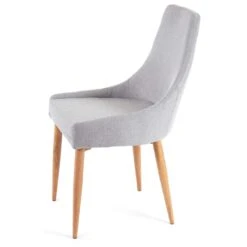 6er-Set Esszimmerstuhl HWC-B44 II, Stuhl Küchenstuhl Retro Design ~ Stoff/Textil Grau -Wohnmöbel abf87ee2 43ce 48f4 aa4c 810531a66ca9