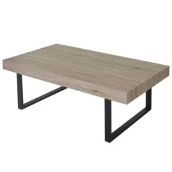 Couchtisch Kos T576, Wohnzimmertisch, 40x110x60cm FSC-zertifiziert ~ Dunkle Eiche, Dunkle Metall-Füße -Wohnmöbel b0b335e6 9331 44fc bcba 31f5e13929d2