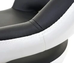 2er-Set Barhocker HWC-F16, Barstuhl Tresenhocker Drehhocker, Mit Lehne Kunstleder ~ Schwarz-weiß -Wohnmöbel b13e6225 ed6e 401e 978a 2637589e5c74