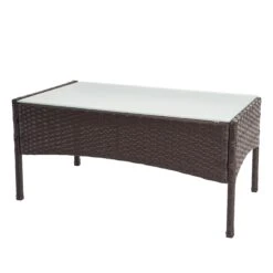 3-2-1-1 Poly-Rattan Garten-Garnitur Halden, Lounge-Set Sitzgruppe Sofa ~ Braun-meliert, Kissen Creme -Wohnmöbel b3294618 c5ff 4495 af0e fa725a97ffaf