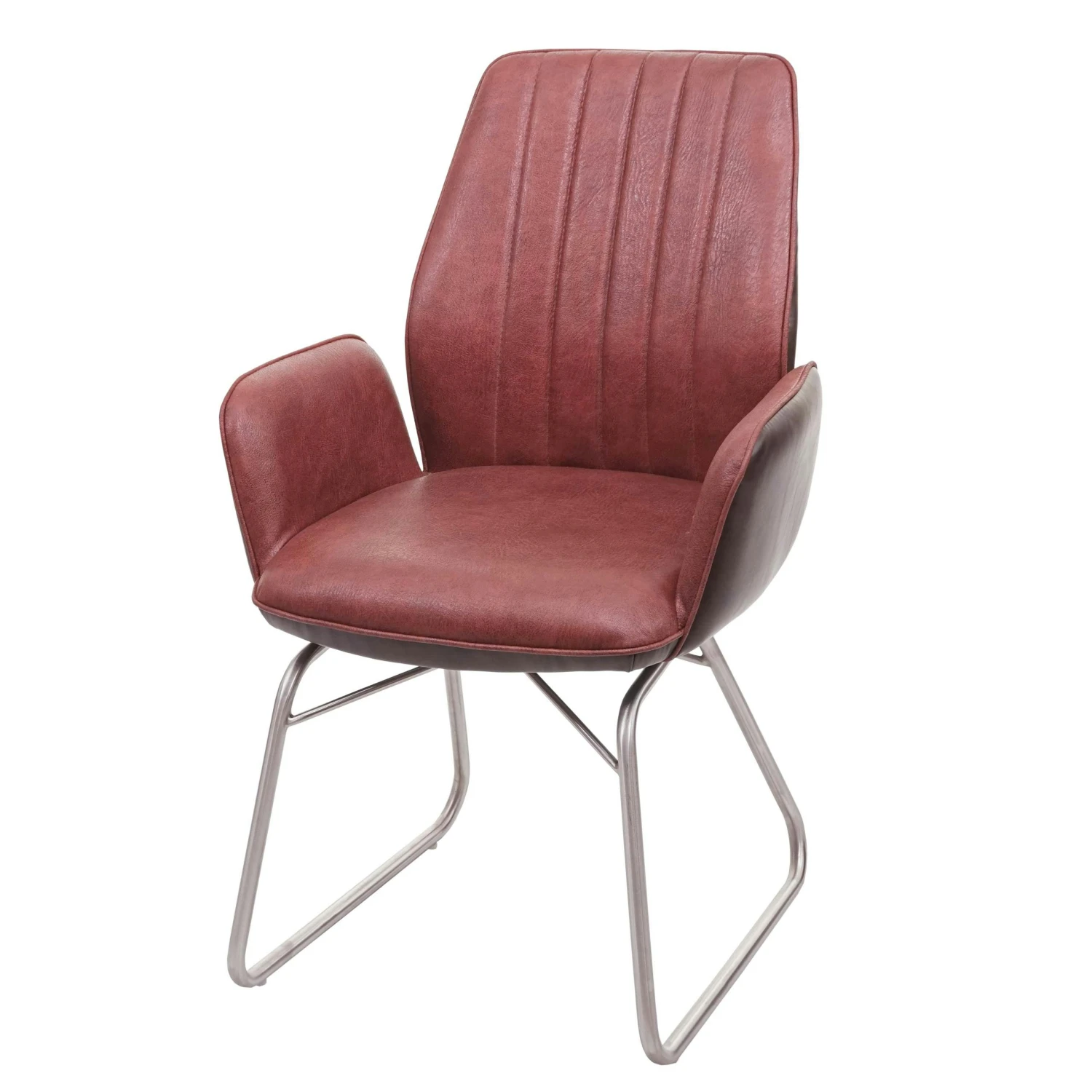 Esszimmerstuhl HWC-G72, Küchenstuhl Schwingstuhl, Wippfunktion Stoff/Textil Edelstahl Gebürstet ~ Braun 5 Esszimmerstuhl HWC-G72, Küchenstuhl Schwingstuhl, Wippfunktion Stoff/Textil Edelstahl Gebürstet ~ Braun – Bild 3