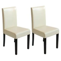 2er-Set Esszimmerstuhl Stuhl Küchenstuhl Littau ~ Kunstleder, Weiß, Dunkle Beine -Wohnmöbel b6e5109e e062 4838 a31d 1212e14633d0 2