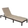 Poly-Rattan Sonnenliege HWC-A51, Relaxliege Gartenliege Liege ~ Basic Braun, Kissen Creme