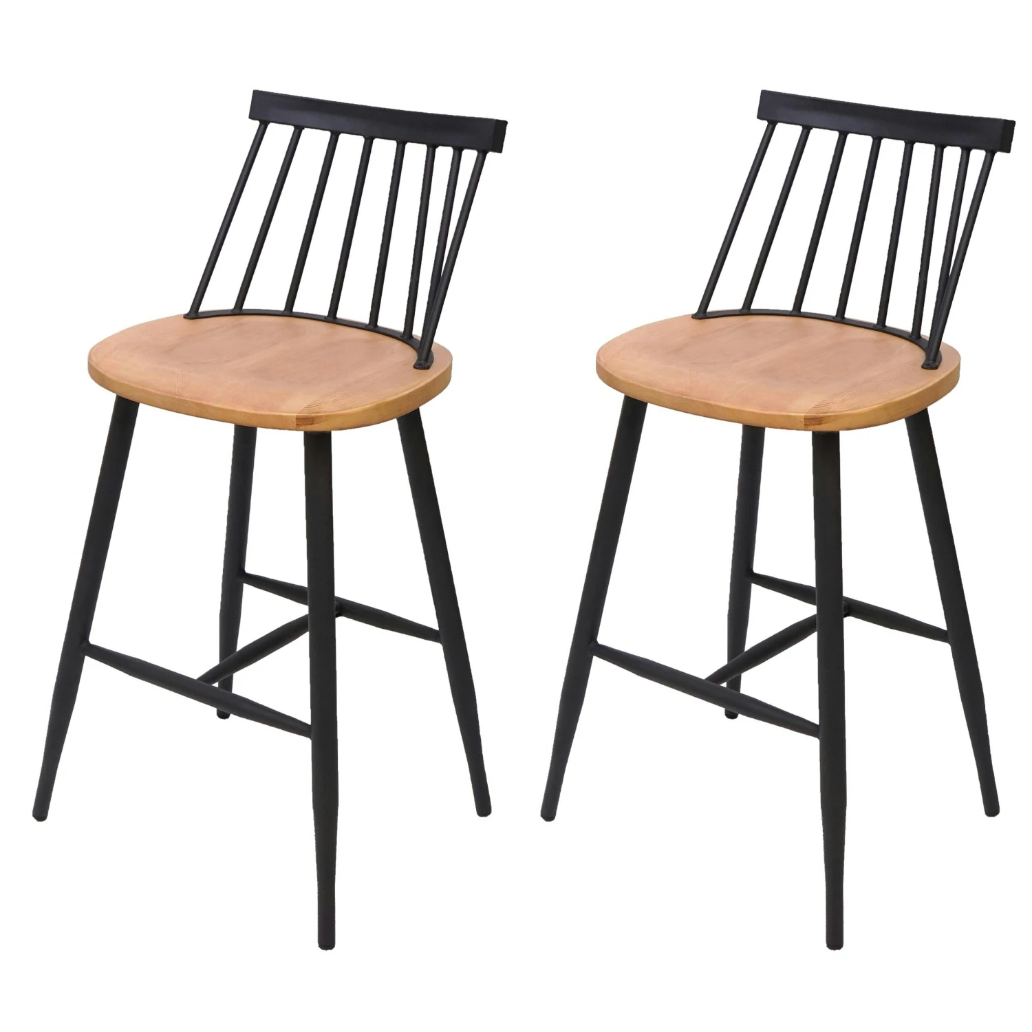 2er-Set Barhocker HWC-G69b, Tresenhocker Barstuhl, Massivholz Retro Design Metall Fußablage Gastronomie ~ Anthrazit 7 2er-Set Barhocker HWC-G69b, Tresenhocker Barstuhl, Massivholz Retro Design Metall Fußablage Gastronomie ~ Anthrazit – Bild 5