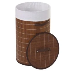 Eckwäschekorb HWC-C21, Laundry Wäschebox Wäschesammler Wäschebehälter, Bambus 61x48x35cm 50l ~ Braun -Wohnmöbel b978625a 34b2 44b8 bb50 637dd8ac9fce
