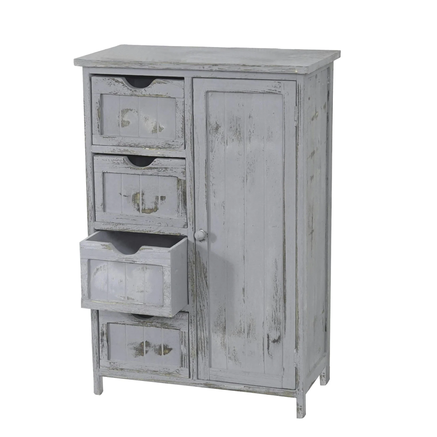 Kommode Duran, Schubladenkommode Schrank, 4 Schubladen 70x33x26cm Shabby-Look Vintage ~ Braun 7 Kommode Duran, Schubladenkommode Schrank, 4 Schubladen 70x33x26cm Shabby-Look Vintage ~ Braun – Bild 5