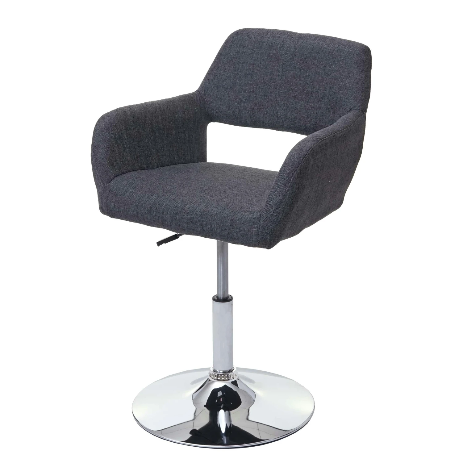 Esszimmerstuhl HWC-A50 III, Stuhl Küchenstuhl, Retro 50er Jahre, Stoff/Textil ~ Dunkelgrau, Chromfuß 3 Esszimmerstuhl HWC-A50 III, Stuhl Küchenstuhl, Retro 50er Jahre, Stoff/Textil ~ Dunkelgrau, Chromfuß