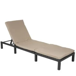 Poly-Rattan Sonnenliege HWC-A51, Relaxliege Gartenliege Liege ~ Premium Anthrazit, Kissen Creme -Wohnmöbel c401856b c67a 46ca b436 f19facb76169