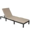 Poly-Rattan Sonnenliege HWC-A51, Relaxliege Gartenliege Liege ~ Basic Anthrazit, Kissen Creme
