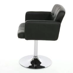 Esszimmerstuhl Orlando, Küchenstuhl Drehstuhl Stuhl, Kunstleder Chrom ~ Schwarz -Wohnmöbel c7ae8c2c fb85 4095 baac 37dcccfc79c3