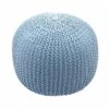 Pouf HWC-E16, Strickhocker Sitzhocker Strickpouf, Strickoptik 40x50cm ~ Blau -Wohnmöbel c8a61d5f b568 4e5d a8fd 49ee24f6d2bc