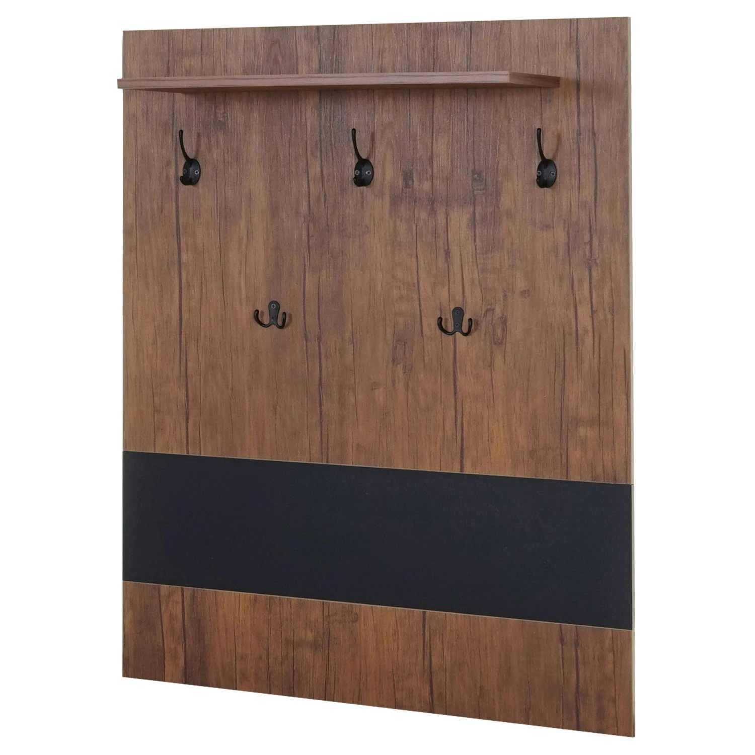 Wandgarderobe HWC-A27, Garderobe Regal, 4 Haken 24x75x24cm 3D-Struktur ~ Wildeiche-Optik 4 Wandgarderobe HWC-A27, Garderobe Regal, 4 Haken 24x75x24cm 3D-Struktur ~ Wildeiche-Optik – Bild 2