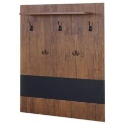 Wandgarderobe HWC-C68, Garderobe Regal, 4 Haken 2 Regalfächer, 41x60x19cm 3D-Struktur ~ Wildeiche-Optik -Wohnmöbel c95c7d41 721a 43d0 92de c47dd98f5b84