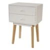 Kommode Malmö T271, Beistelltisch Nachttisch Schrank, Retro-Design 59x40x30cm ~ Schublade Weiß -Wohnmöbel ca036c6d ceb9 4a0d 95ce d7dd2b03fd46