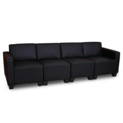 Modular 4-Sitzer Sofa Couch Lyon, Kunstleder ~ Rot-braun -Wohnmöbel ca2c9dff 20fe 40cf 97bf 34bc50613cee 2